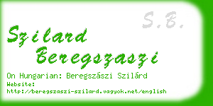 szilard beregszaszi business card